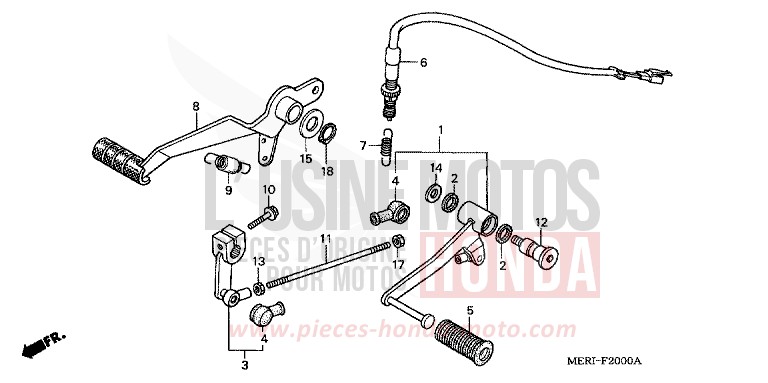 BRAKE PEDAL/ CHANGE PEDAL for CBF600N ABS NOIR (NH1) from 2004